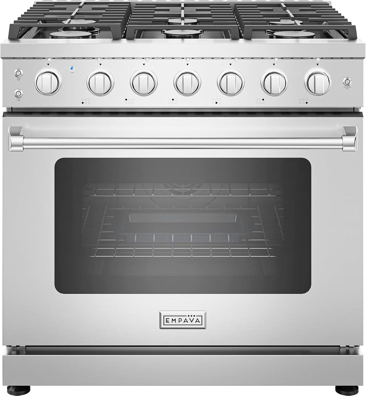 Empava 36" Professional Gas Range with 6 High-Output Sealed Burners