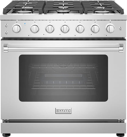 Empava 36" Professional Gas Range with 6 High-Output Sealed Burners