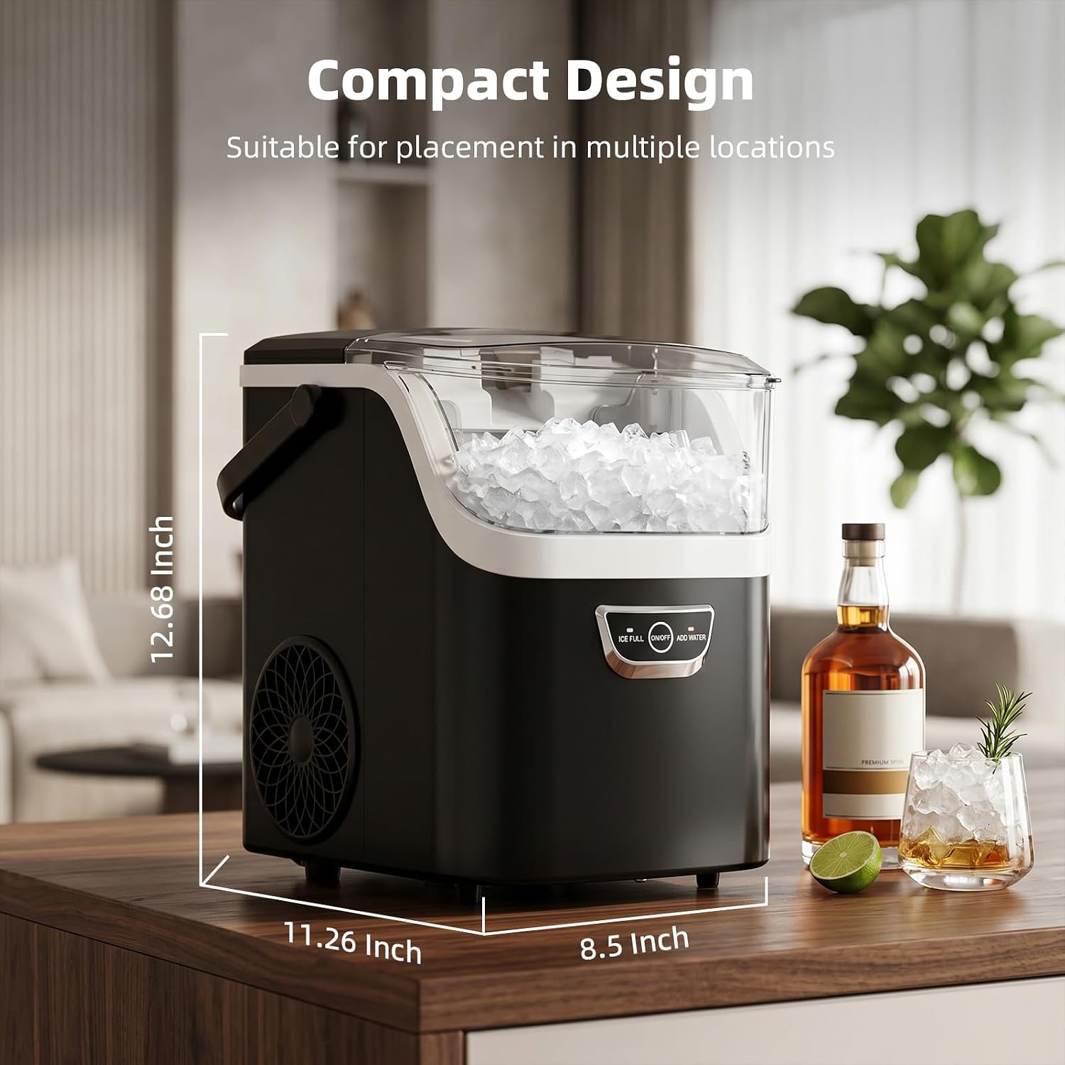 Antarctic Star Nugget Ice Maker Countertop, 35Lbs/24H, 5 Mins Fast Ice