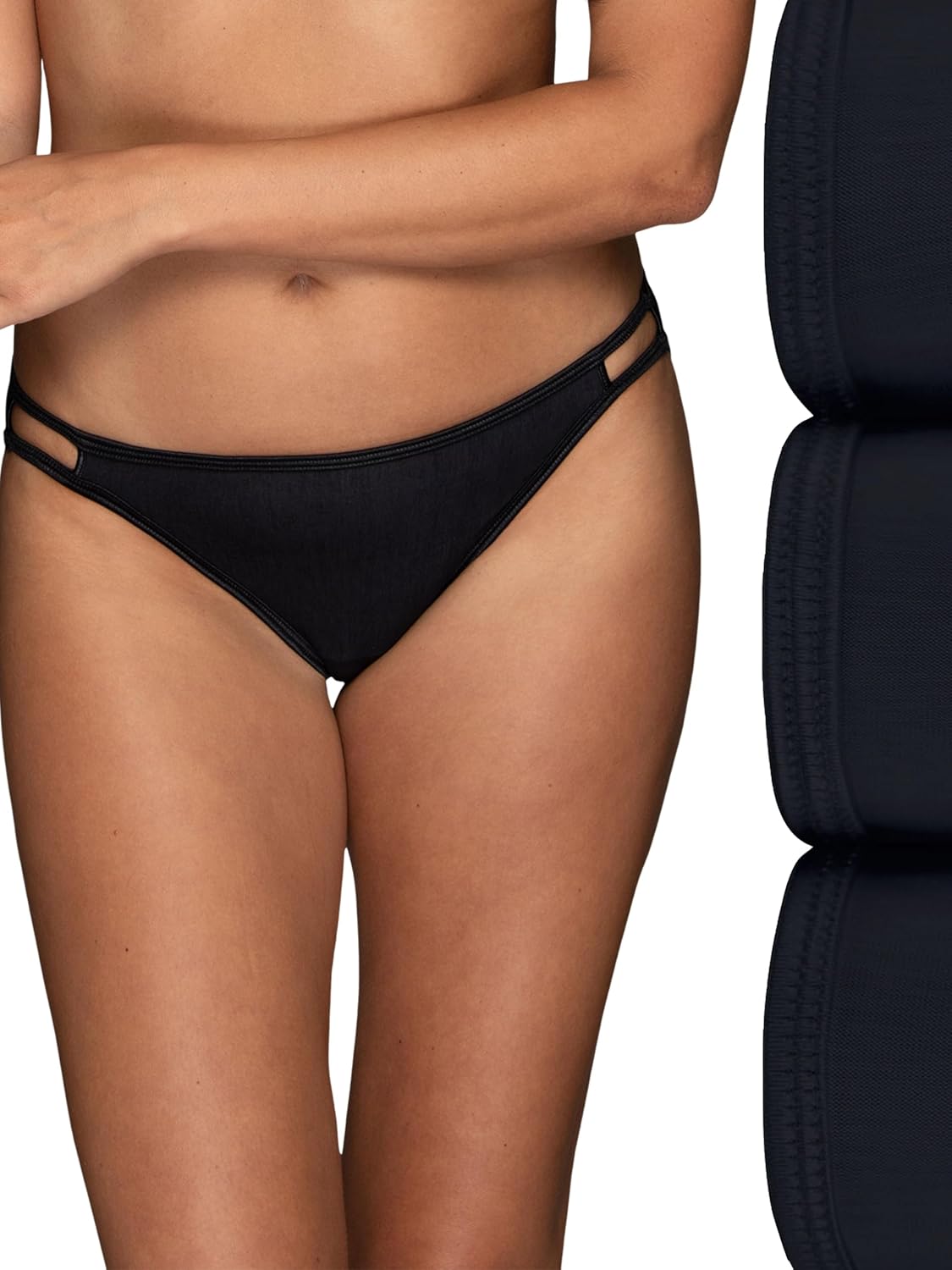 Vanity Fair Women's Illumination String Bikini Panties, Silky Stretch & Satin Trim