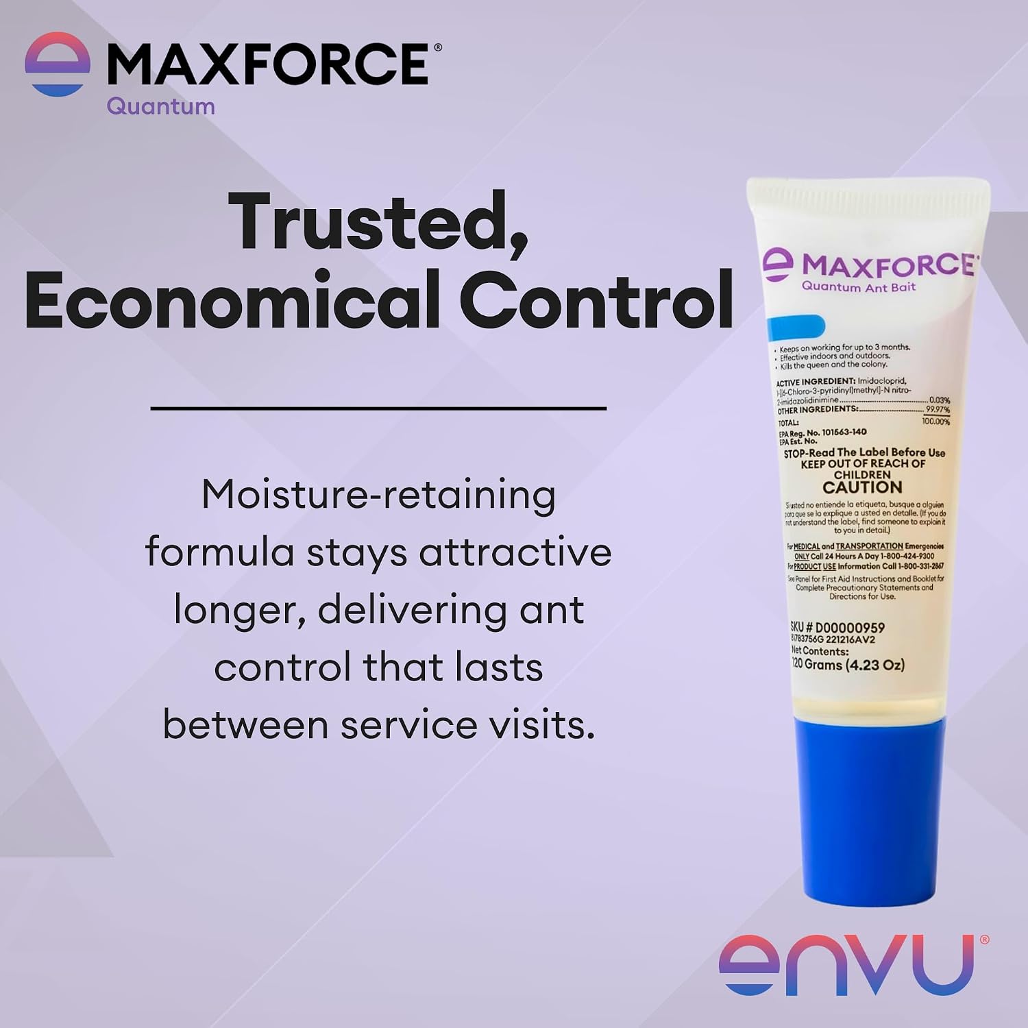 Maxforce Quantum Ant Bait 120 gram Tube | Ant Gel for Indoor and Outdoor Use | Ant Bait for Ant Colony Control | Effective Against Many Nuisance Ant Species