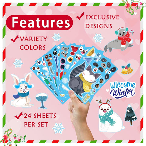 Winter Stickers for Kids Toddlers, Make Your Own Winter Animal Stickers