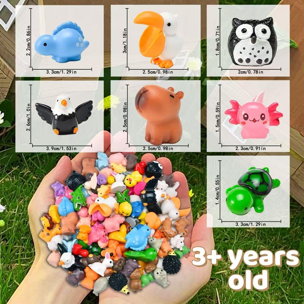 50 Pcs Mini Resin Animal Tiny Resin Animals Figurines Bulk Miniature Little to Hide Small Animal Figures Bulk for Micro Fairy Party Favors Garden Landscape Accessories Dollhouse Crafts Decor