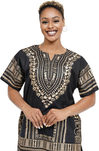 Dupsie's African Print Unisex Dashiki Shirt African Attire for Men Women Black History month, Festivals, Church, Cruises