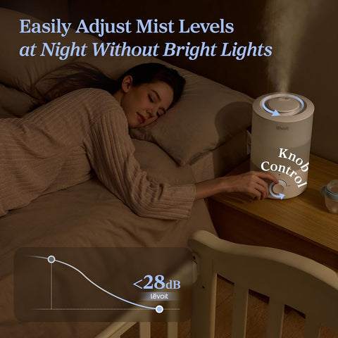 Levoit Humidifiers for Bedroom, Quiet, 3L Cool Mist, Essential Oil Diffuser