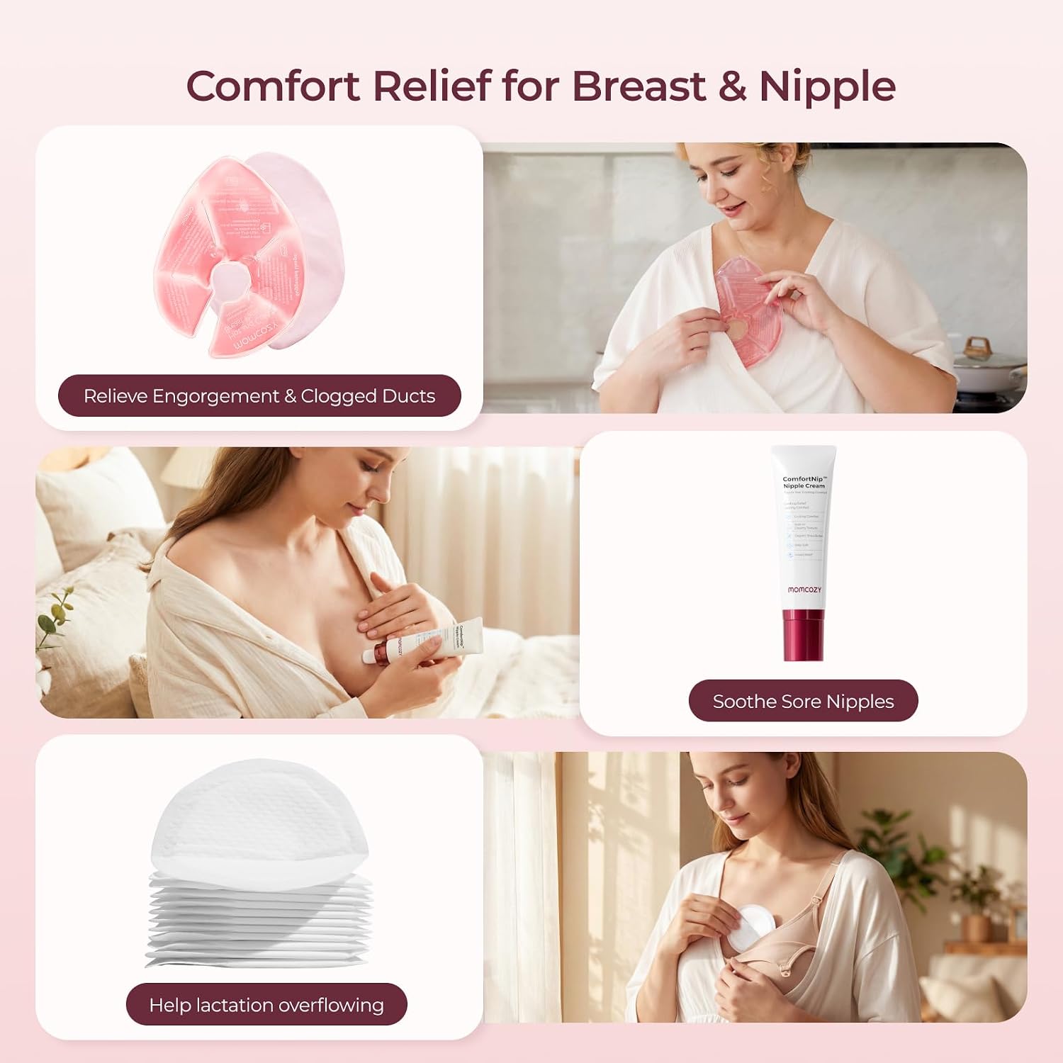 Momcozy 73PC Breastfeeding Essentials Kit,New Moms Postpartum Essentials