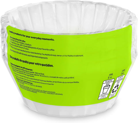 Amazon Basics Basket Coffee Filters for 8-12 Cup Coffee Makers, White, 200 Count, Packaging May Vary