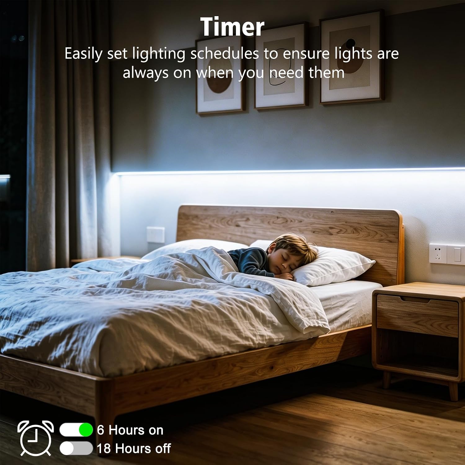echosari Battery Operated Led Strip Lights White with Remote, 8 Modes, Dimmable, Timer, Self-Adhesive, Cuttable, for PC TV Kitchen Cabinet Shelves Bedroom Decor (3m 90LED)