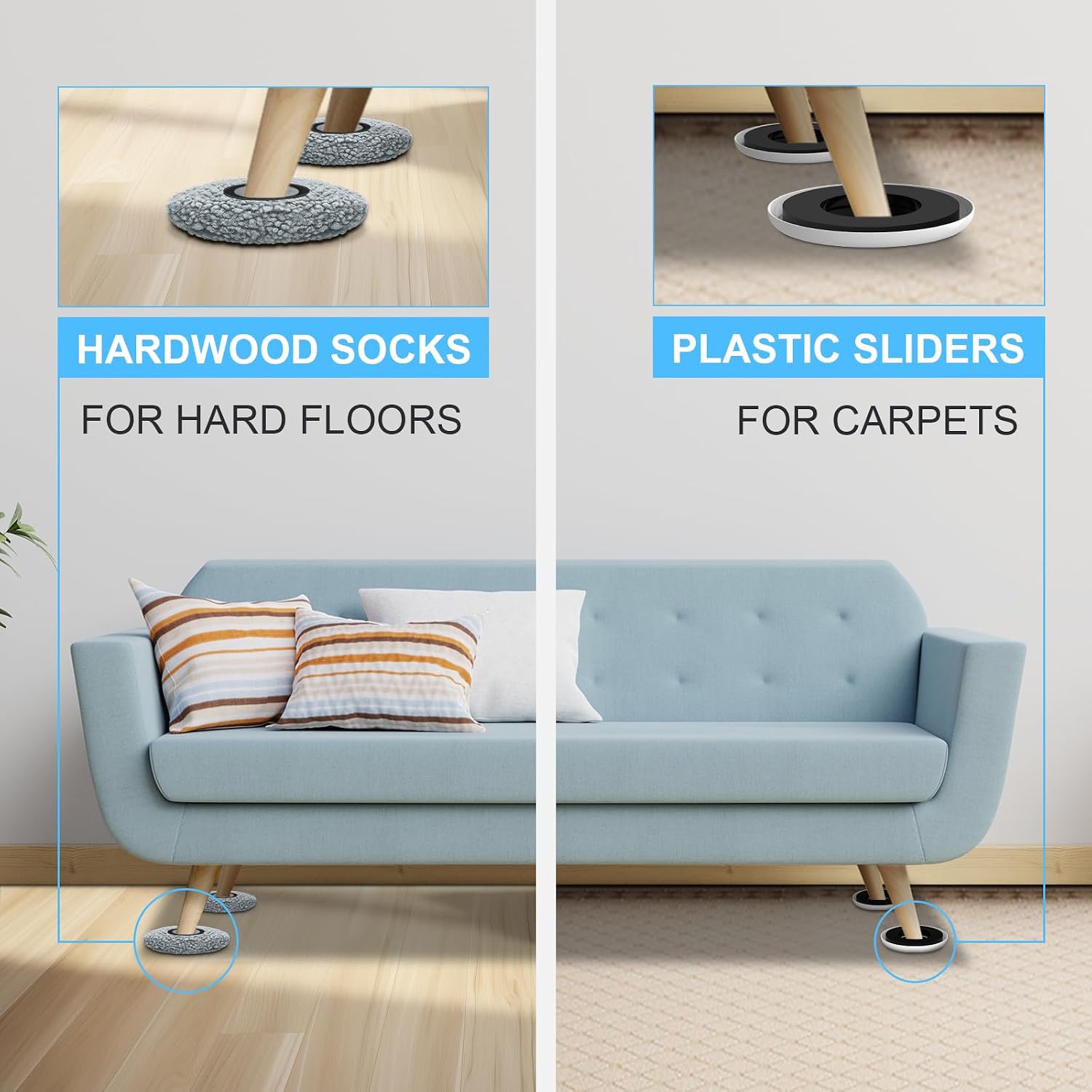 New Upgrade Furniture Movers Sliders: Multi-Surface Furniture Sliders