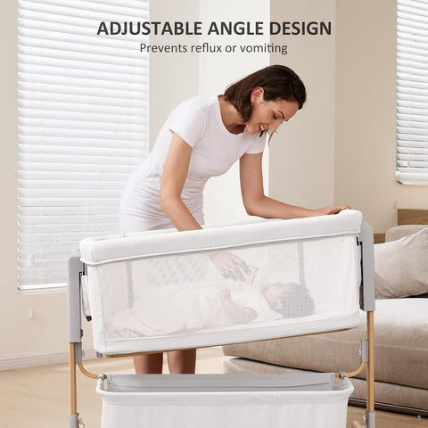 3-in-1 Baby Bassinet, Bedside Sleeper & Rocking Bassinet for Newborn