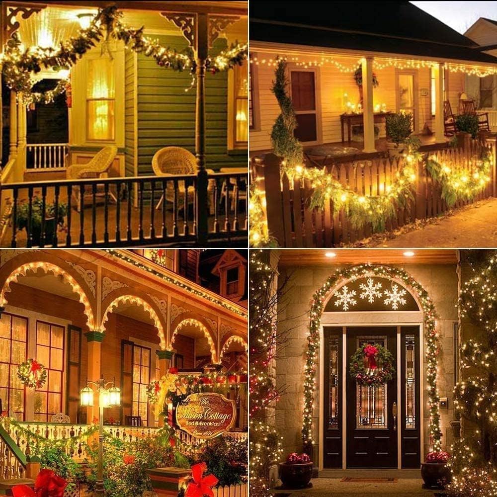 Joomer Solar Fairy Lights, 4Pack Total 104FT 320LED Lights, Warm White