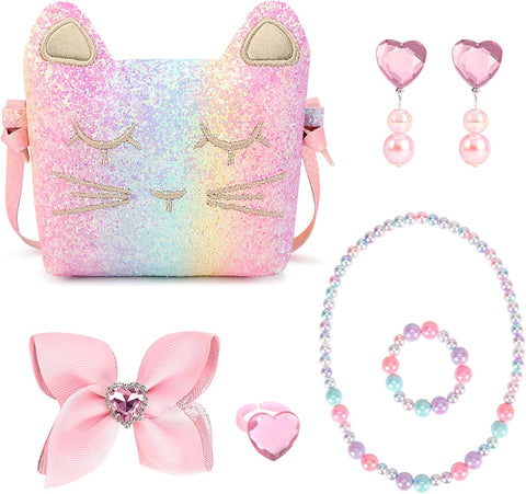 mibasies Purse for Little Girls Dress Up Jewelry Pretend Play Kids Accessories Mermaid Gifts