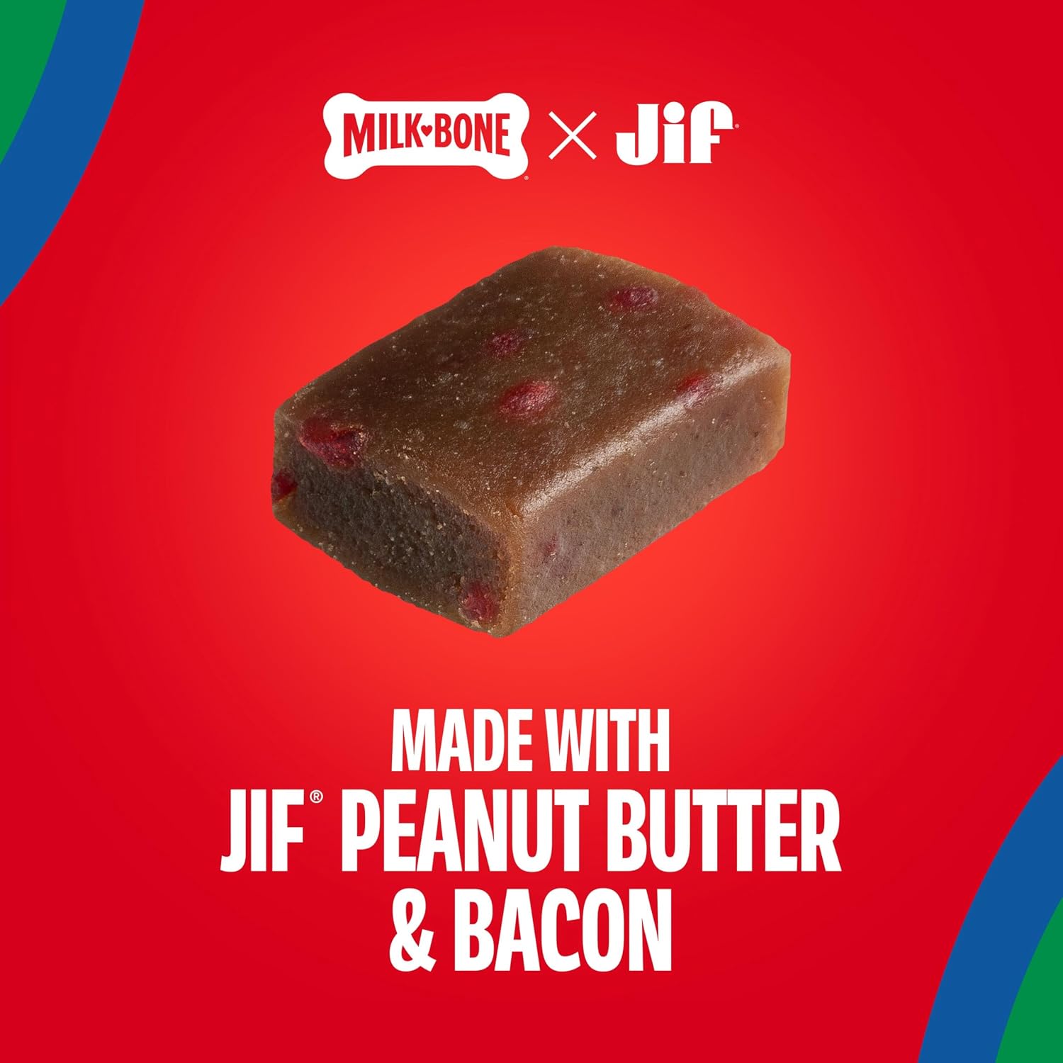 Milk-Bone Peanut Buttery Bites, Soft Dog Treats with Jif Peanut Butter & Real Bacon, 4.5 Oz. Bags (Pack of 2)