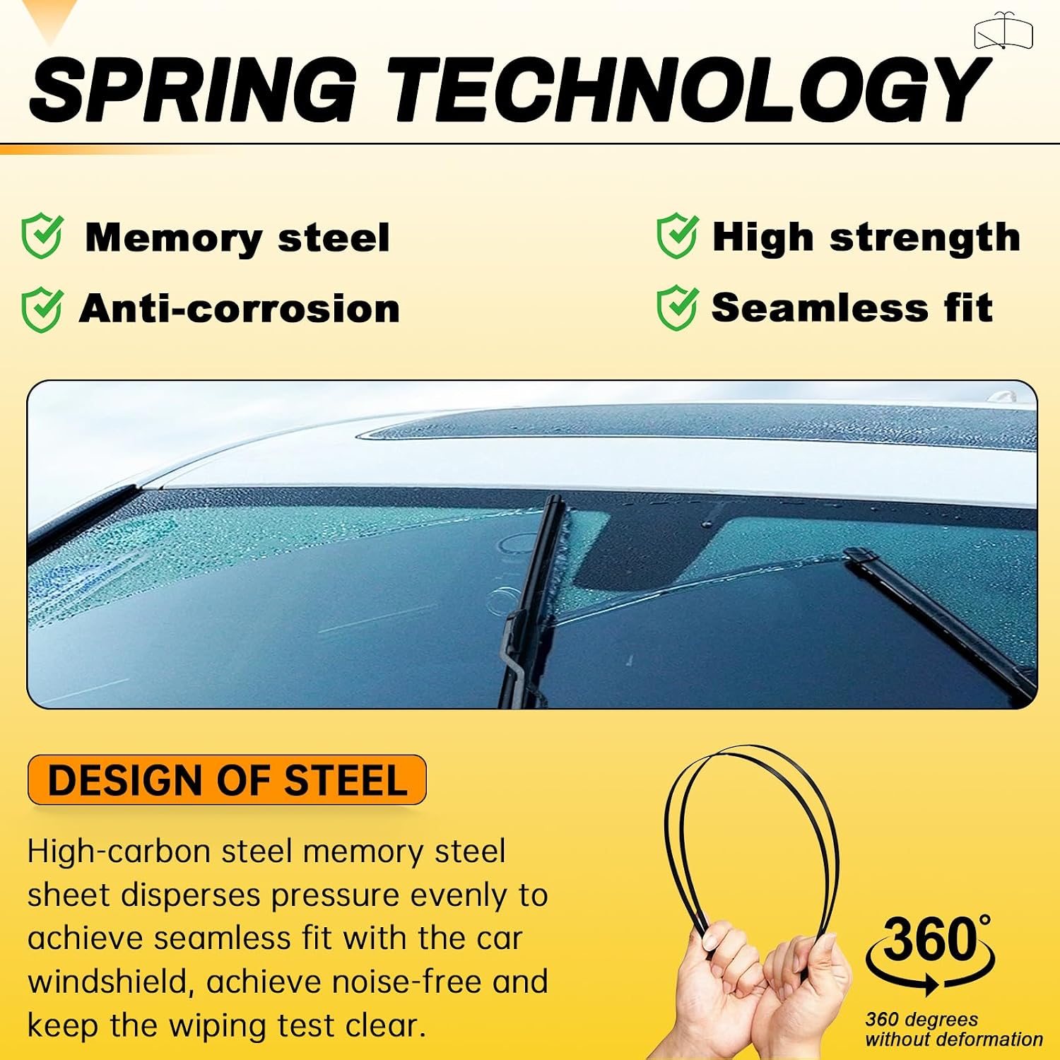 AUTOBOO 18" and 18" Windshield Wipers Blades (Pack Of 2)