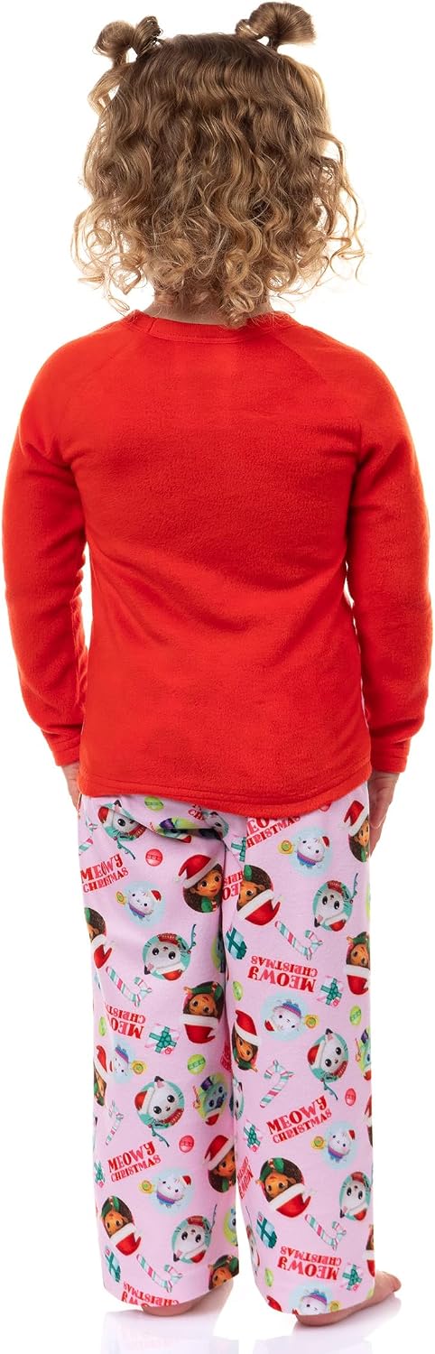 Gabby's Dollhouse Toddler Girls' Meowy Christmas Show Sleep Pajama Set