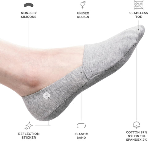 Storm Empire No Show Socks 3 Pairs for Women and Men, Non Slip, Low Cut Liner, Invisible, Loafer, Sneaker, Flats, Boat Socks