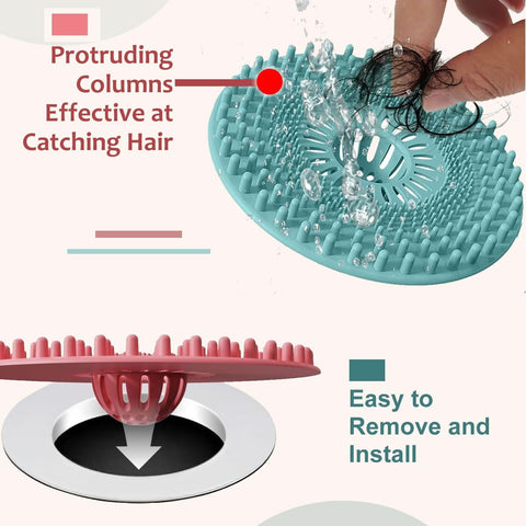 Silicone Hair Catcher for Shower Drain & Bathtub – Anti-Clog Sink Strainer