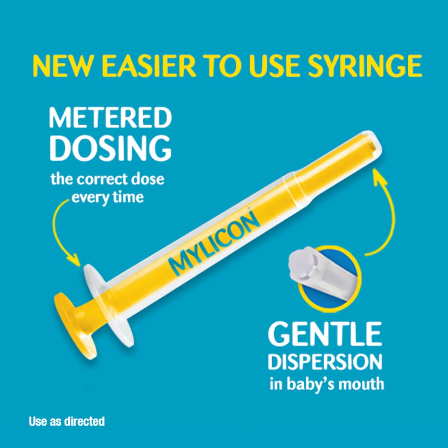 MYLICON Infant and Baby Gas Relief Drops, Dye-Free, 1 Oz (Updated Syringe)