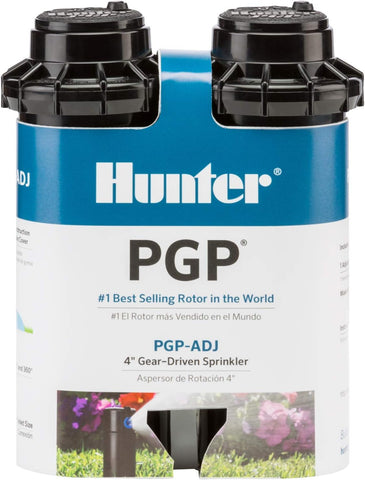 Hunter PGP-ADJ 3/4" Rotor Lawn Sprinkler Head, 22-52 ft, 4" Pop Up, 2 Pack