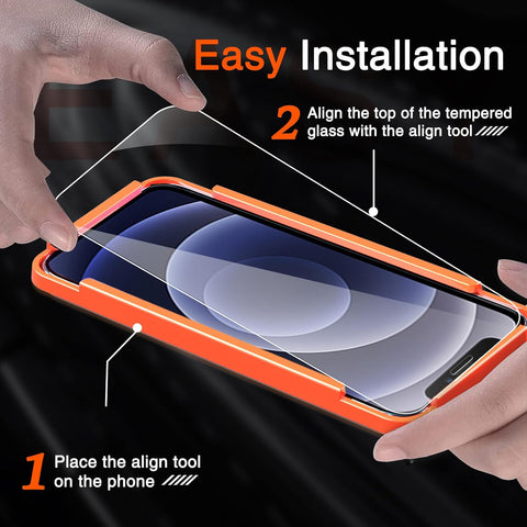 Milomdoi Screen Protector for Apple iPhone 12, Tempered Glass