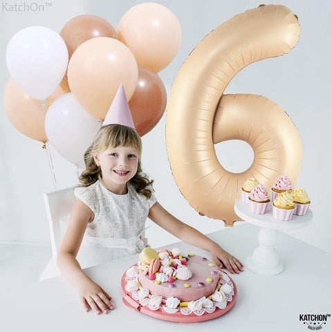 KatchOn Caramel Number 6 Balloon 40 Inch