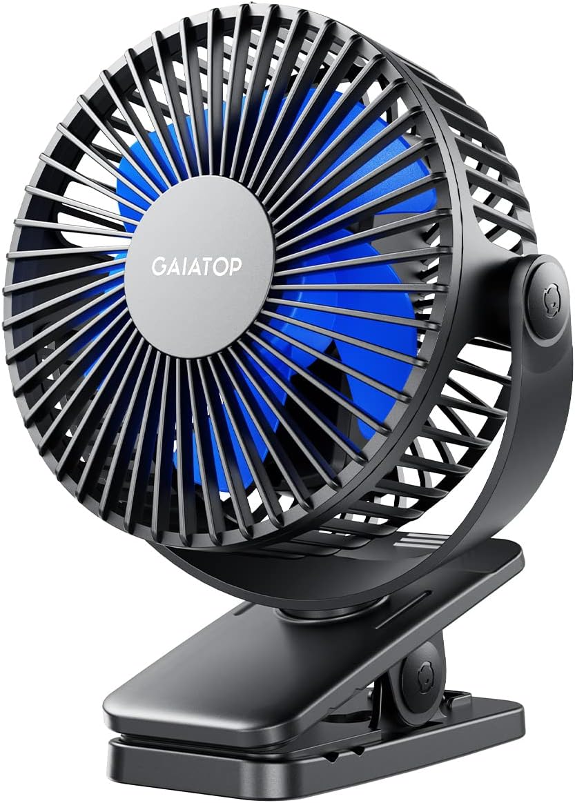 Gaiatop Portable Clip on Fan, Mini Personal Quiet Rechargeable Fan