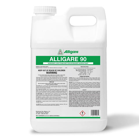 ALLIGARE 90 Nonionic Surfactant for Enhanced Spray Coverage - Low-Foam Wetting Agent for Herbicides & Insecticides- Versatile Use in Agriculture, Forestry & Aquatic Applications -2.5 Gallons