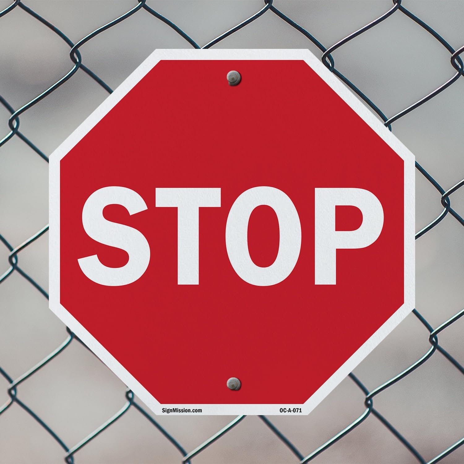 Stop (2 Pack) 10 inch X 10 inch Octagon Plastic Sign Weather Resistant, UV Protected for Workplace, Private Property, and Construction Site, Made in the USA