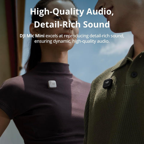 DJI Mic Mini (2 TX + 1 Mobile RX), Ultralight, Active Noise Cancelling