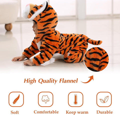 TONWHAR Infants Toddlers Halloween Cosplay Clothes Kids' Tiger Costume Outfit
