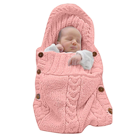 XMWEALTHY Swaddle Blankets for Newborn Baby Wrap Warm Knit Wrap Blanket Bag Stroller Receiving Blankets Baby Girls Boys Dusty Rose 0-6 Month