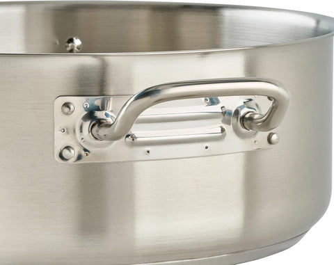 Winco 15 qt Stainless Steel Brazier Pan with Lid
