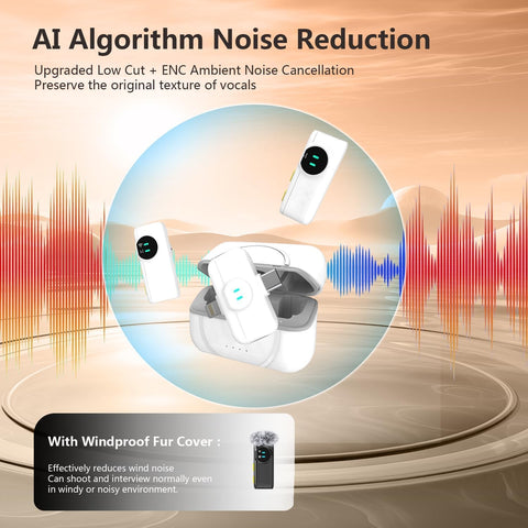 MAYBESTA Wireless Lavalier Microphone for iPhone Android Phone