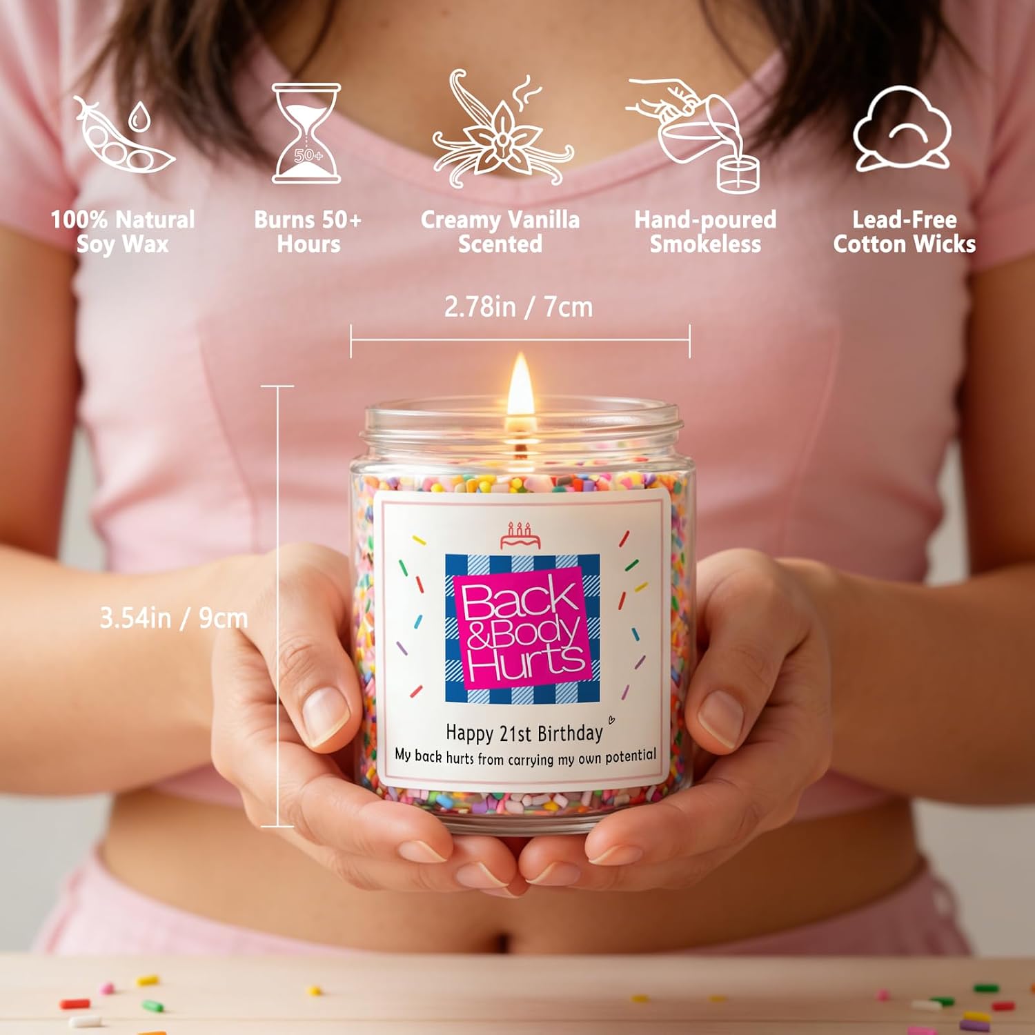 Homsolver 21st Birthday Gift for Her - Finally 21 Vanilla Cream Scented Candle, 21 Birthday Decorations for Her, Natural Soy Wax Candle for Daughter, Bestie, Sister, Best Friend
