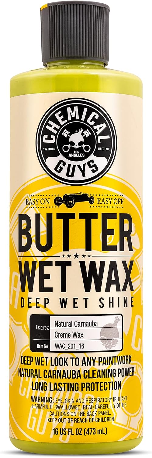 Chemical Guys, Butter Wet Wax, Deep Wet Shine Liquid Car Wax, Banana, 16 oz
