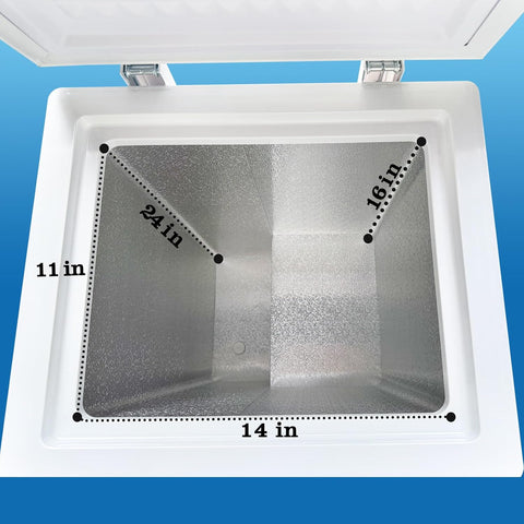 2.2 Cu.Ft Small Chest Freezer Deep Freezer 7-Level Temperature White