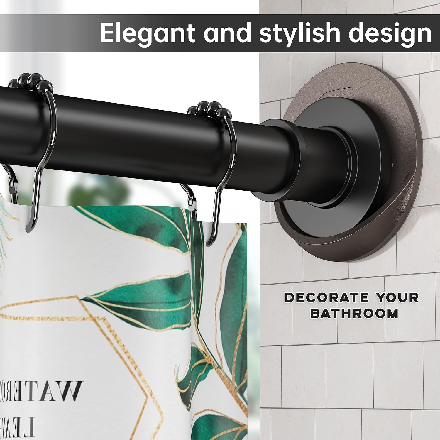 BRIOFOX Shower Curtain Rod Holder 3M Adhesive | Heat Resistant | Waterproof | Max Load 60 lbs Shower Rod Retainer for Wall, 2 Pack, Bronze (Rod Not Included)