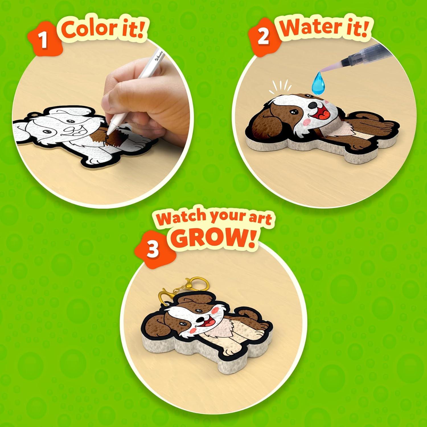 Skillmatics Aqua Puffs Animals, Art & Craft, Paint by Number, Gift for Kids