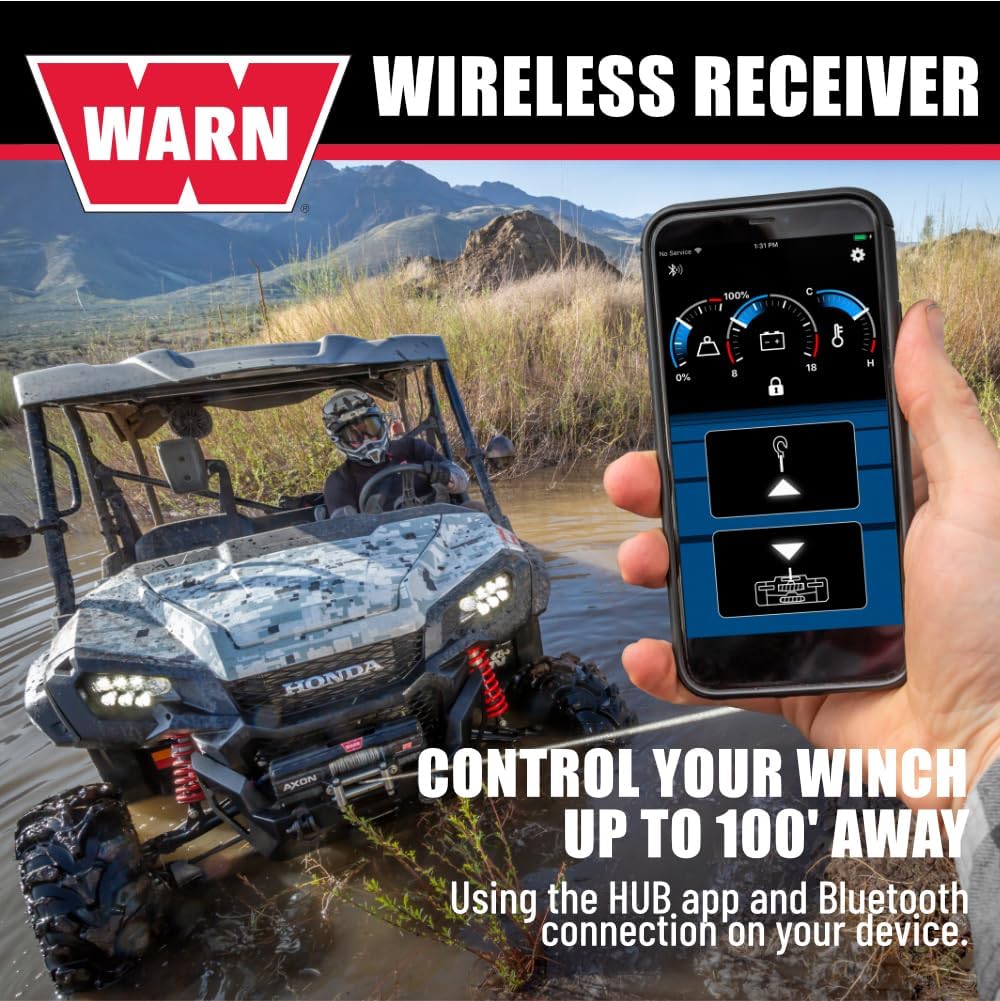 WARN HUB Wireless Receiver for Powersports Winches - Bluetooth Compatible