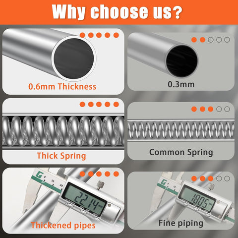 AIZESI Silver 2pcs Adjustable Spring Curtain Rods 17 to 26 Inch, Extendable Spring Tension Rod No Drilling, Non-Slip Closet Rods Tension, Durable Hanging Rods