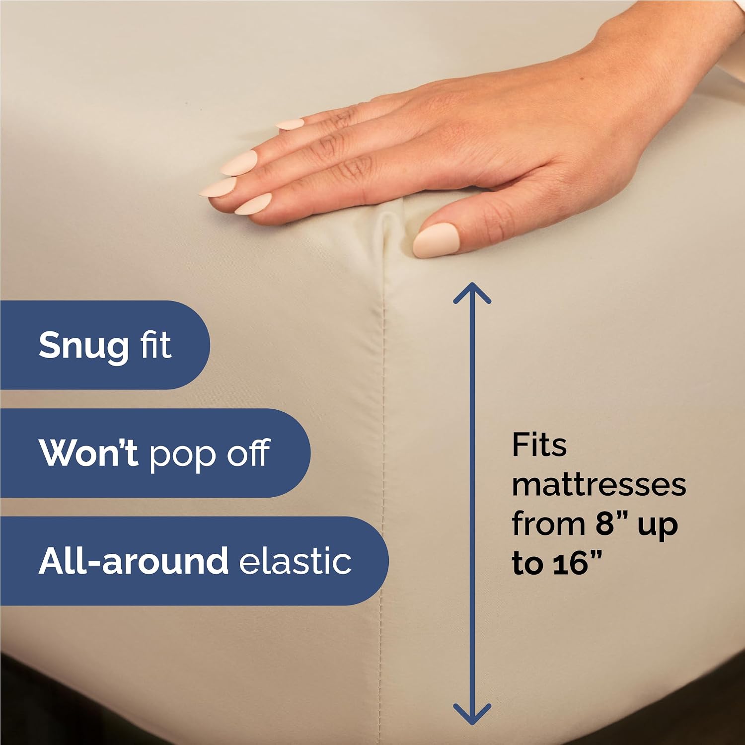 Full Size 4 Piece Sheet Set - Comfy Breathable & Cooling Sheets - Wheat