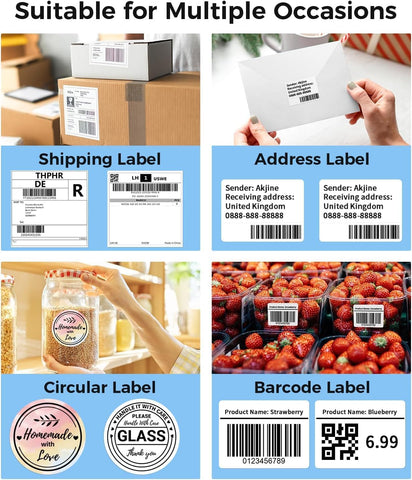 Phomemo Thermal Shipping Label Printer 241BT Black White
