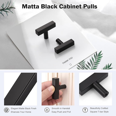 KNOBWELL 30 Pack Single Hole Black Drawer Knobs 2 inch, Black Cabinet Knobs Dresser Drawer Knobs Cupboard Pulls for Kitchen Bathroom Bedroom