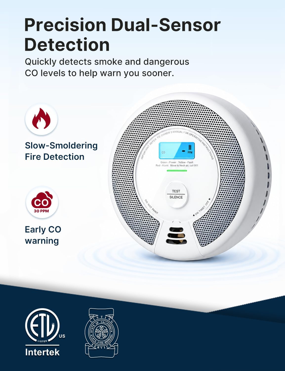 X-Sense Smoke Detector Carbon Monoxide Detector Combo, SC07, 1-Pack