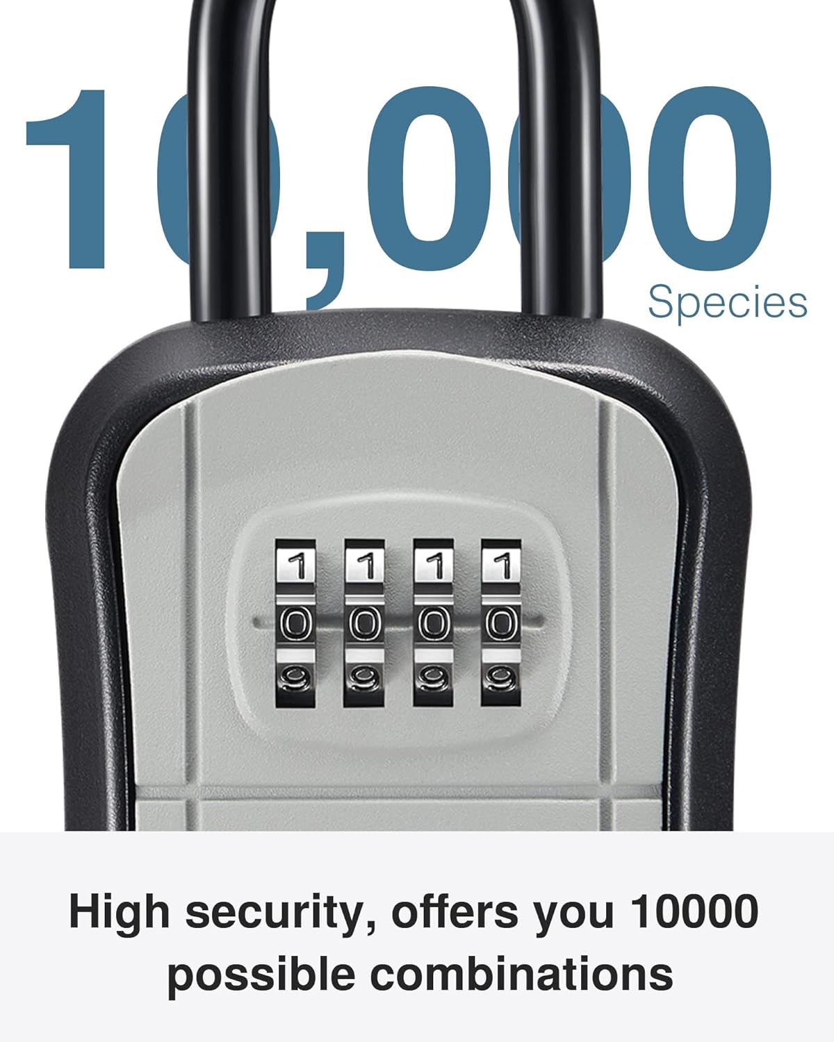 Puroma Key Lock Box Outdoor 4 Digit Code Combination Lockbox House, 4 Gray
