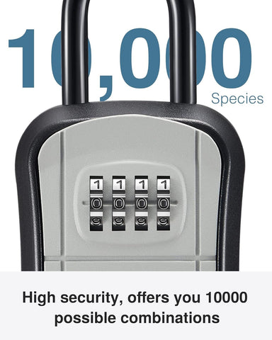 Puroma Key Lock Box Outdoor 4 Digit Code Combination Lockbox House, 4 Gray