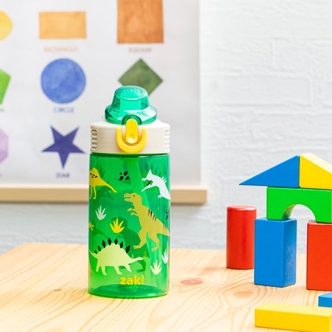 Zak Designs Dinosaur Sage 16oz Leak-Proof Straw Kids Water Bottle