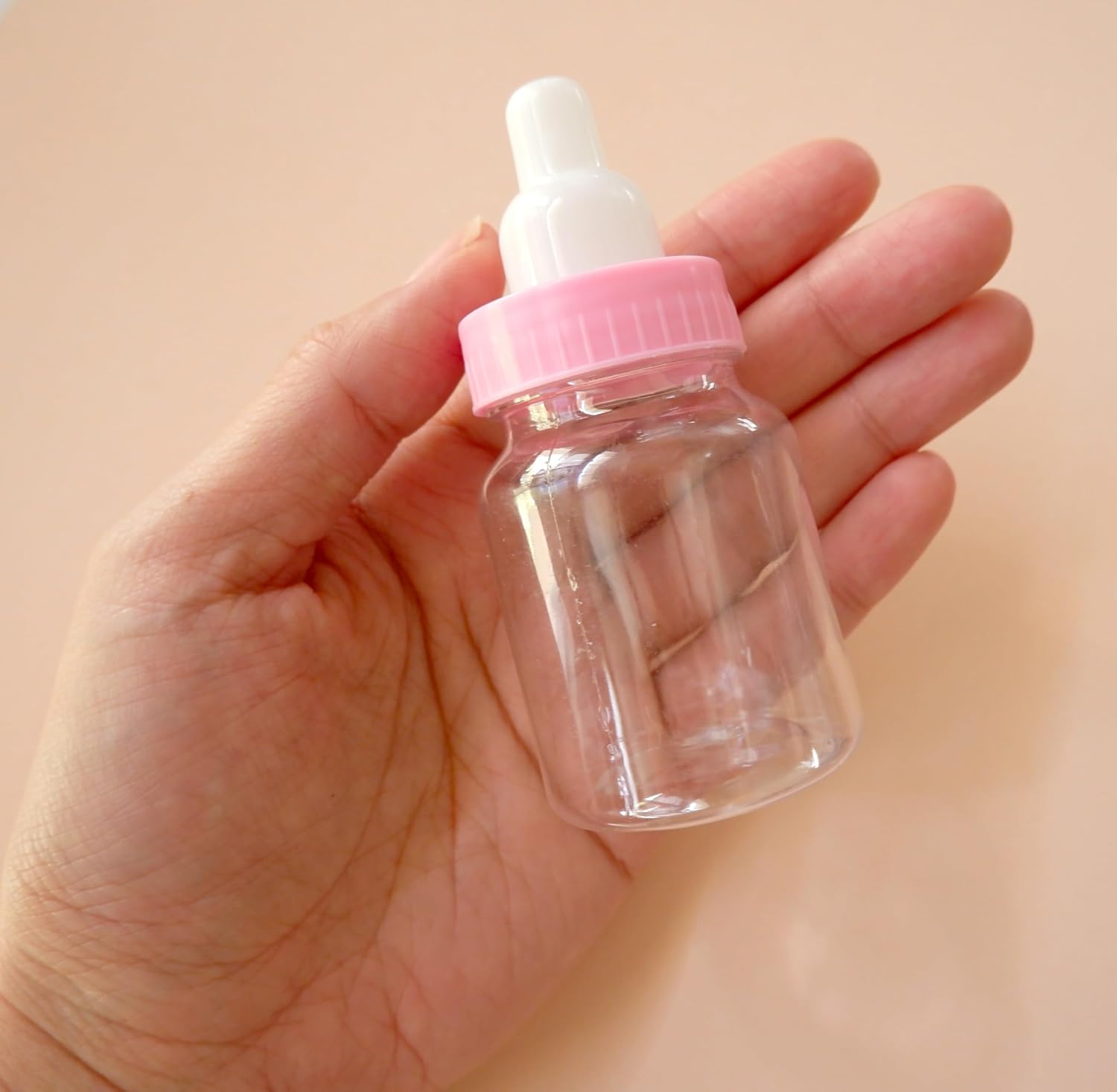 Baby Shower Favor - 36 Pack Pink Mini Milk Bottle Party Favor Gift Bag Boxes 1.5" x 3.5" - Baby Shower Candy Jar.