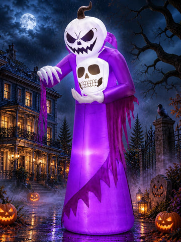 12FT Giant Halloween Inflatables Decorations Outdoor Pumpkin Ghost Wizard