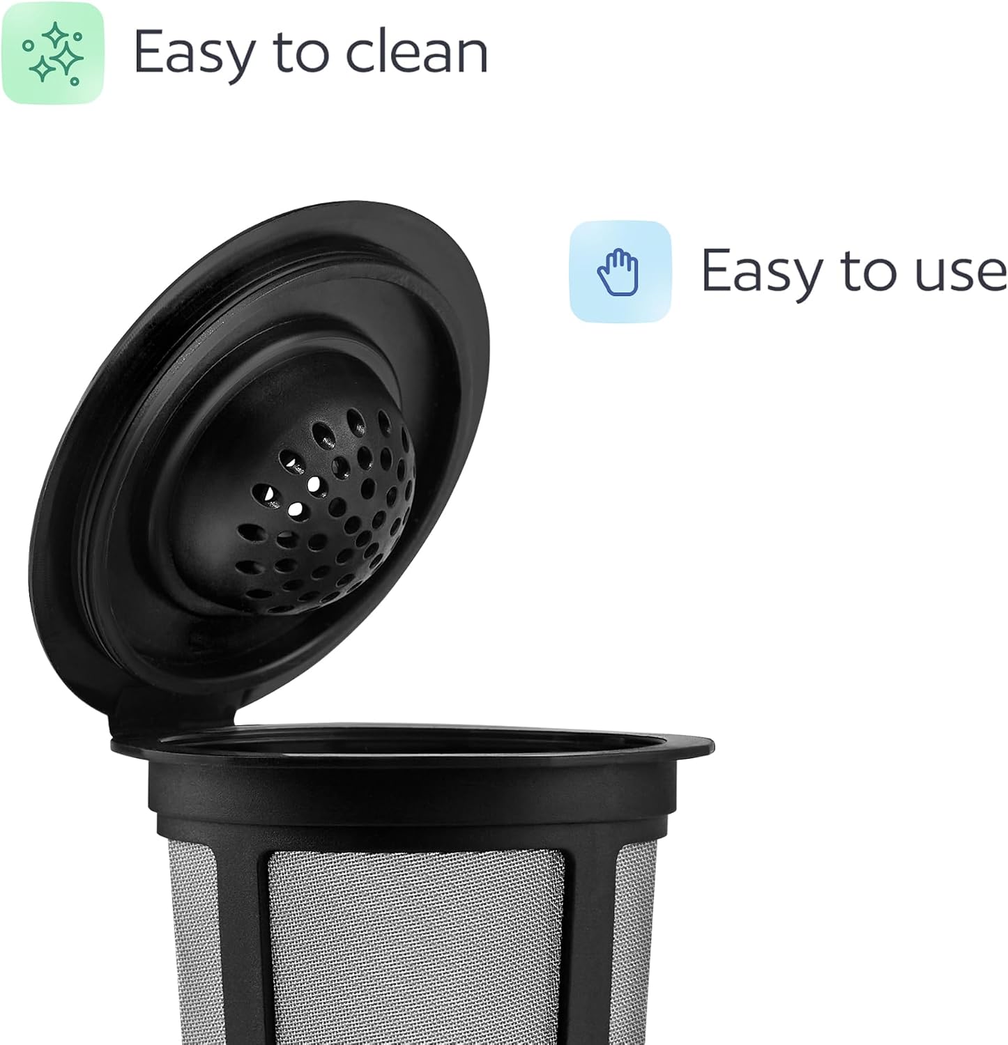 4 Black Reusable K Cups for Keurig Coffee Makers - Compatible with K-Express, K-Elite, K-Select, K-Classic, K-Mini, K-Compact (Pack of 2)